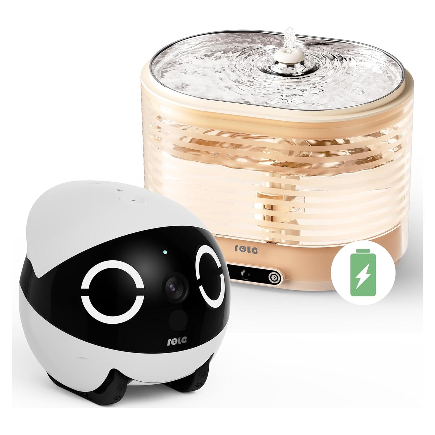 Enabot ROLA Mini 2K Pet Camera Robot + ROLA Smart Cat Water Fountain