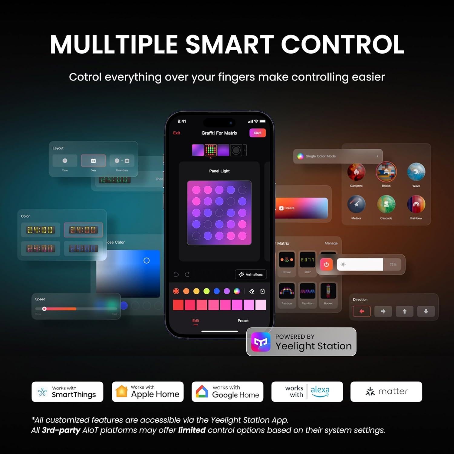 Extensión de Luz Matrix Yeelight para Lámpara Cube RGB 16M Colores