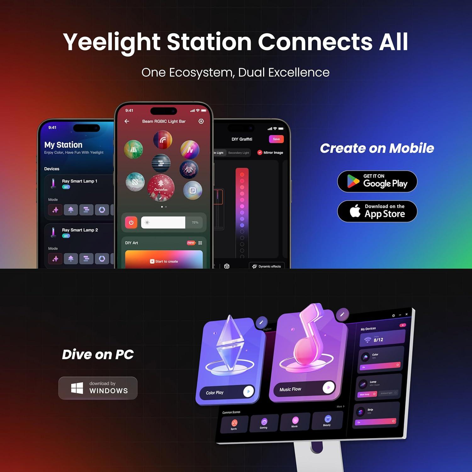 Barras de Luz Inteligente RGB Yeelight YLFWD-0021 40.64 cm