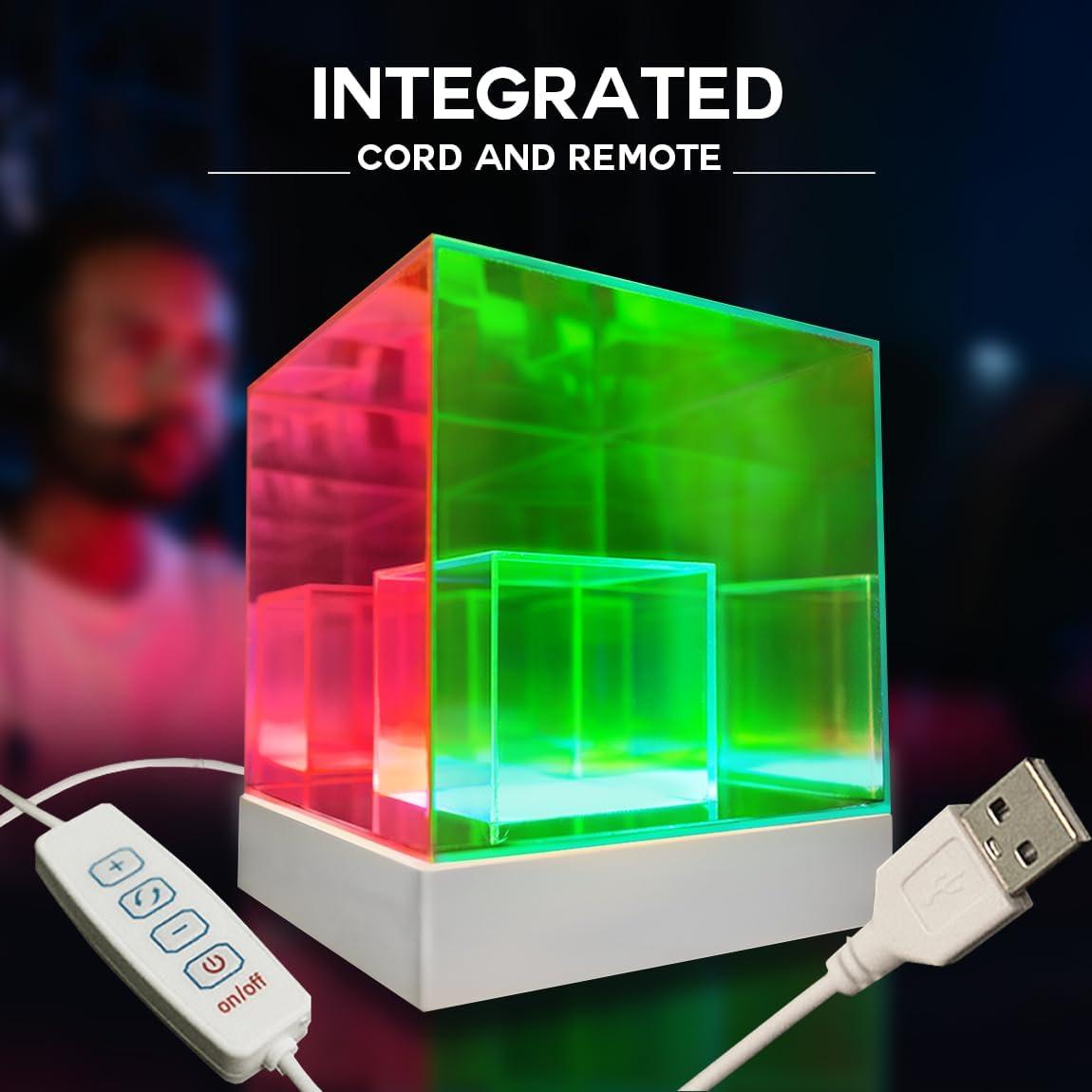 Lámpara Cubo Infinito Lumoonosity LED RGB USB 12x12cm
