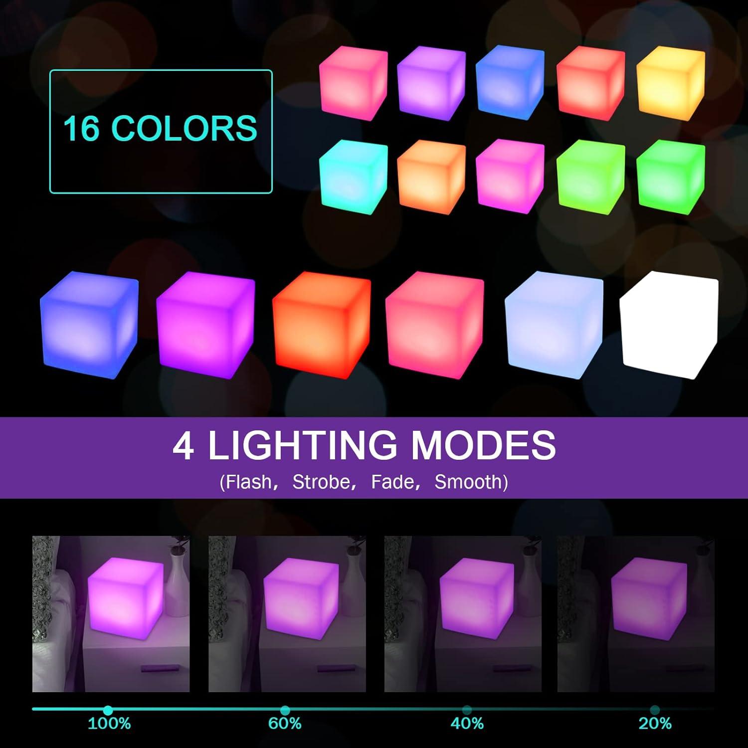 Cubo LED 17.78 cm Callyan RGB a Prueba de Agua con Control Remoto