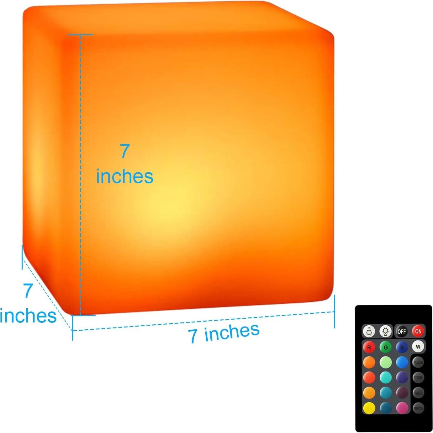 Cubo LED 17.78 cm Callyan RGB a Prueba de Agua con Control Remoto