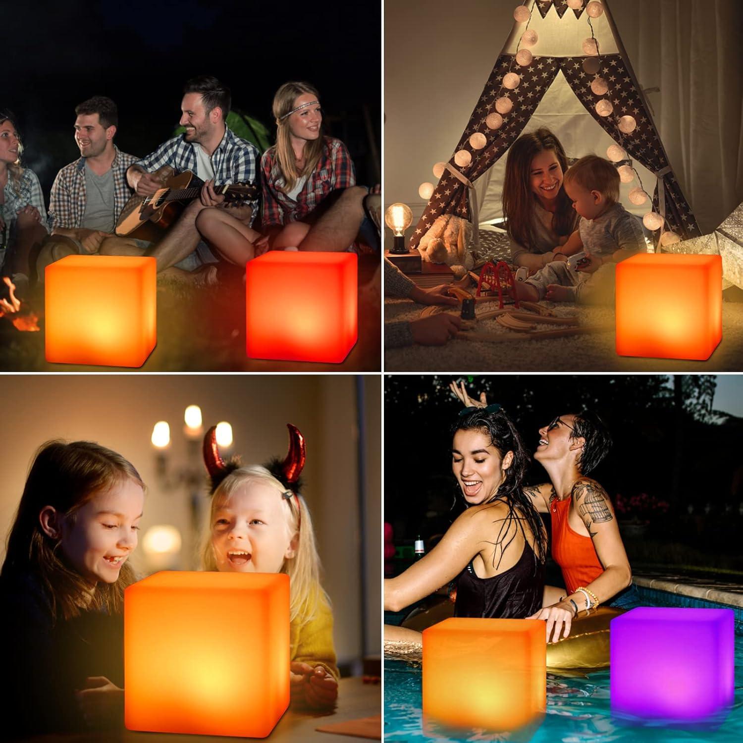 Cubo LED 17.78 cm Callyan RGB a Prueba de Agua con Control Remoto