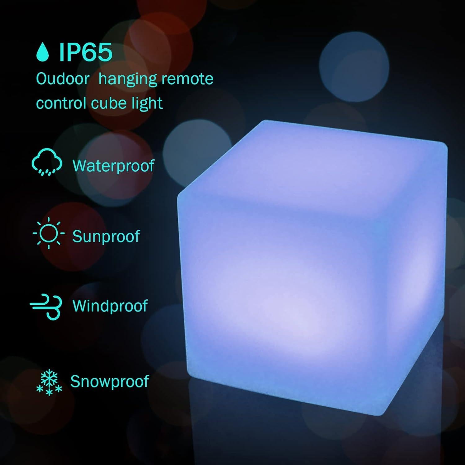 Cubo LED 17.78 cm Callyan RGB a Prueba de Agua con Control Remoto