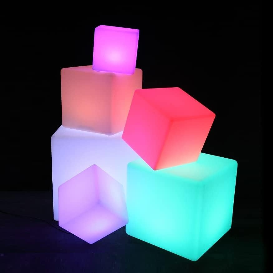 Cubo LED Dimmable 20 cm HullaBalloo RGB Impermeable Control Remoto