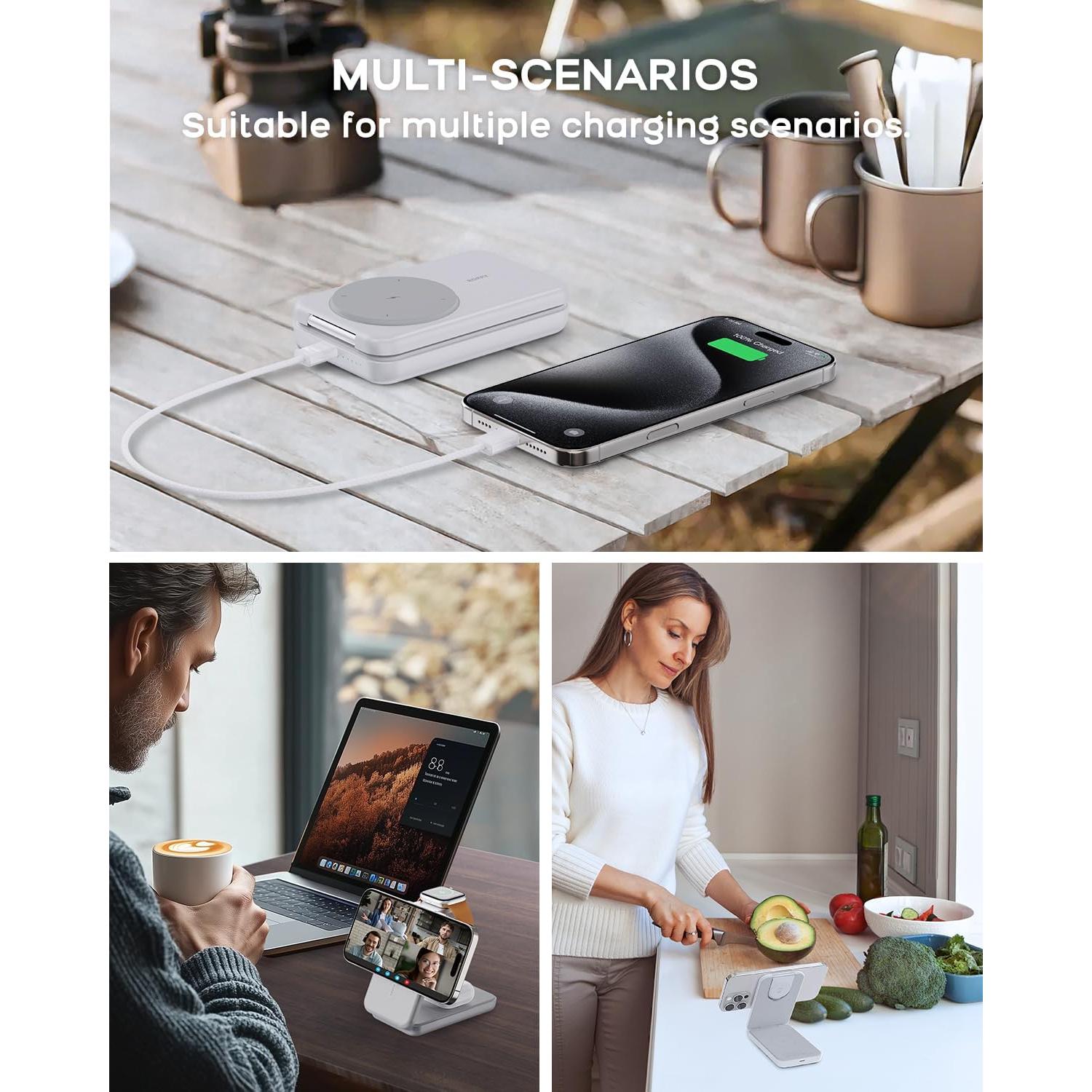 Cargador Portátil RORRY 3 en 1 10000mAh para iPhone y Apple Watch