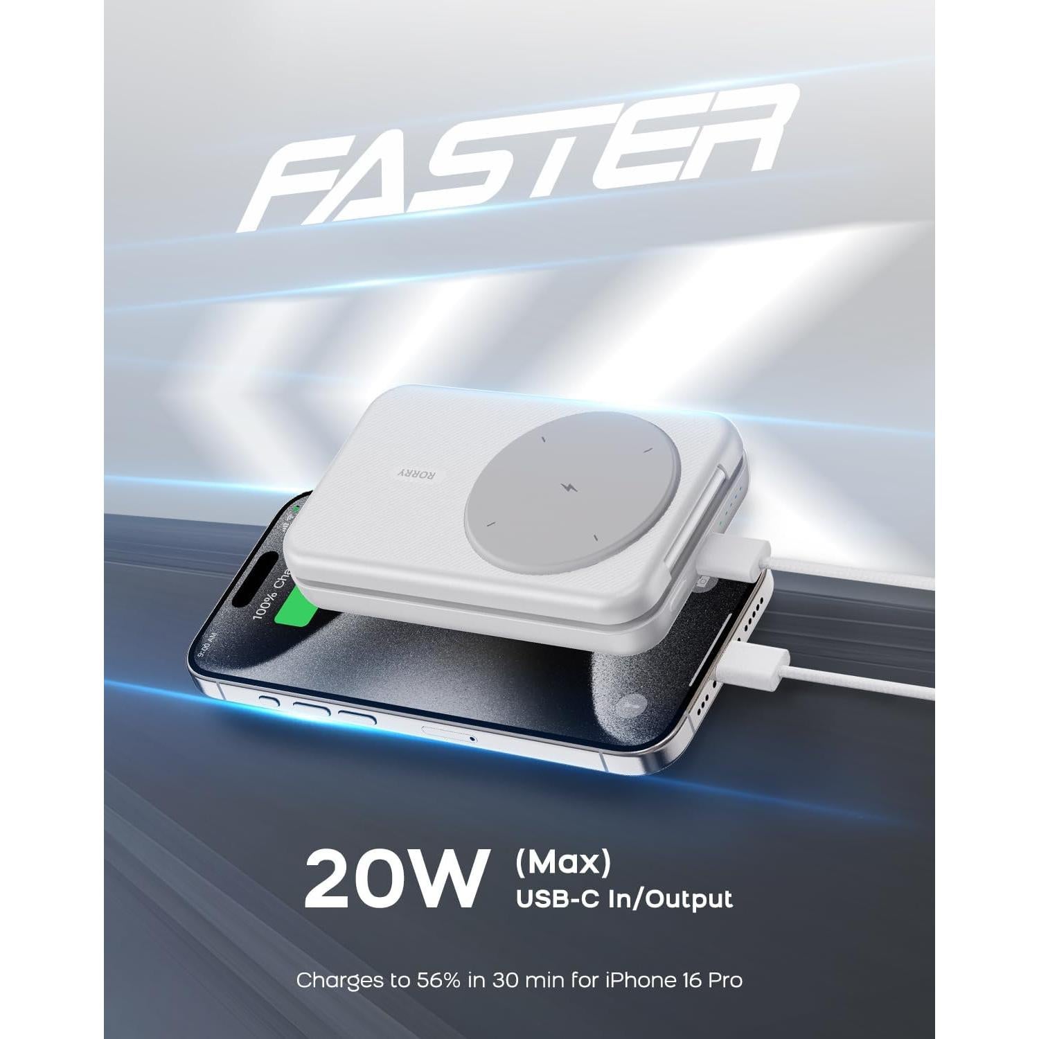 Cargador Portátil RORRY 3 en 1 10000mAh para iPhone y Apple Watch