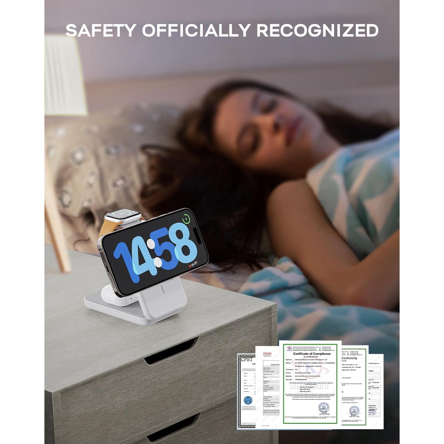 Cargador Portátil RORRY 3 en 1 10000mAh para iPhone y Apple Watch