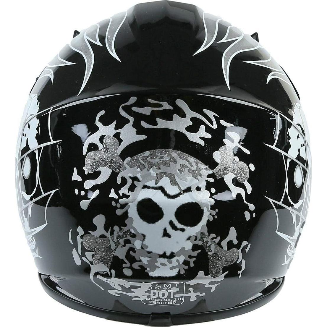 SLMOTO Casco Infantil Motocross Calavera Negra S-M-L-XL