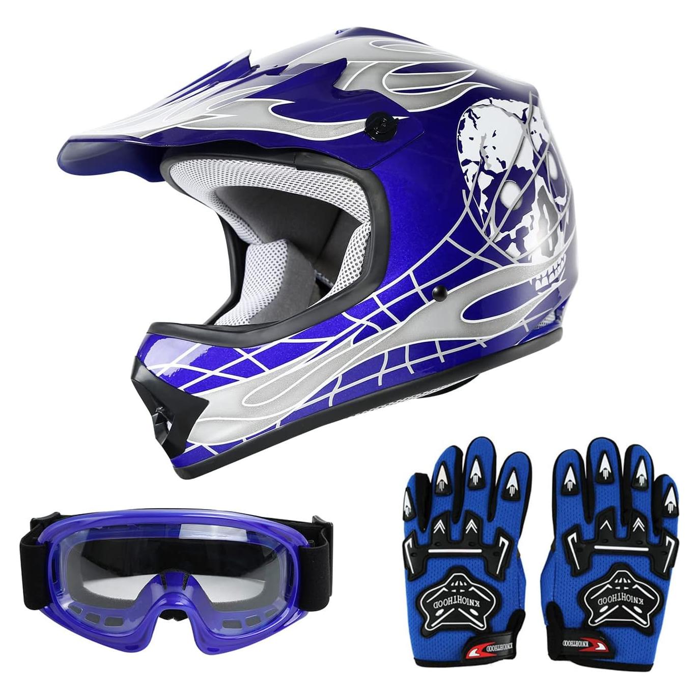 Casco Infantil SLMOTO Calavera Azul para Motocross 1.63 kg
