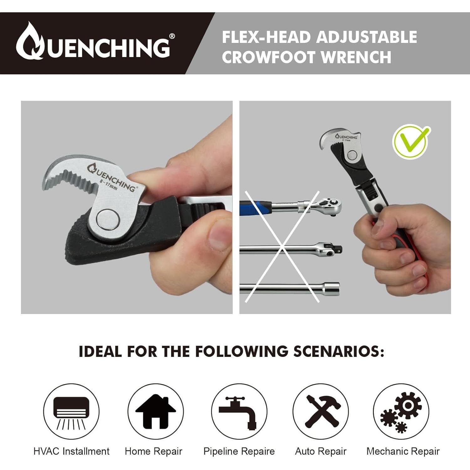 Llave de boca ajustable QUENCHING 19.05 cm 8-17 mm acero CR-V