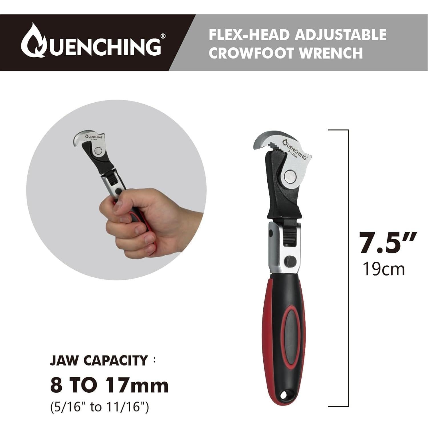 Llave de boca ajustable QUENCHING 19.05 cm 8-17 mm acero CR-V