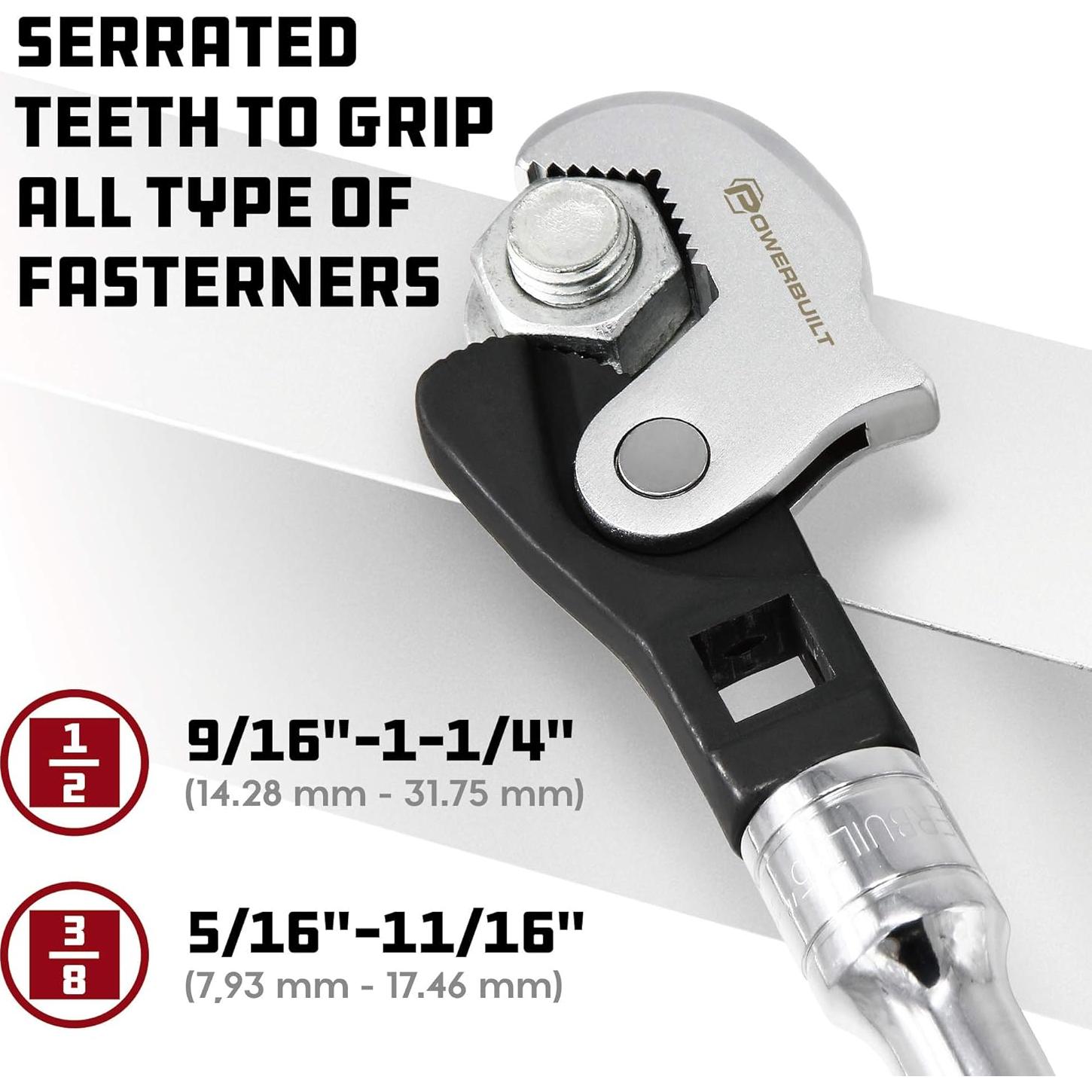 Juego de Llaves de Boca Abierta 2 Piezas Powerbuilt Ajustable