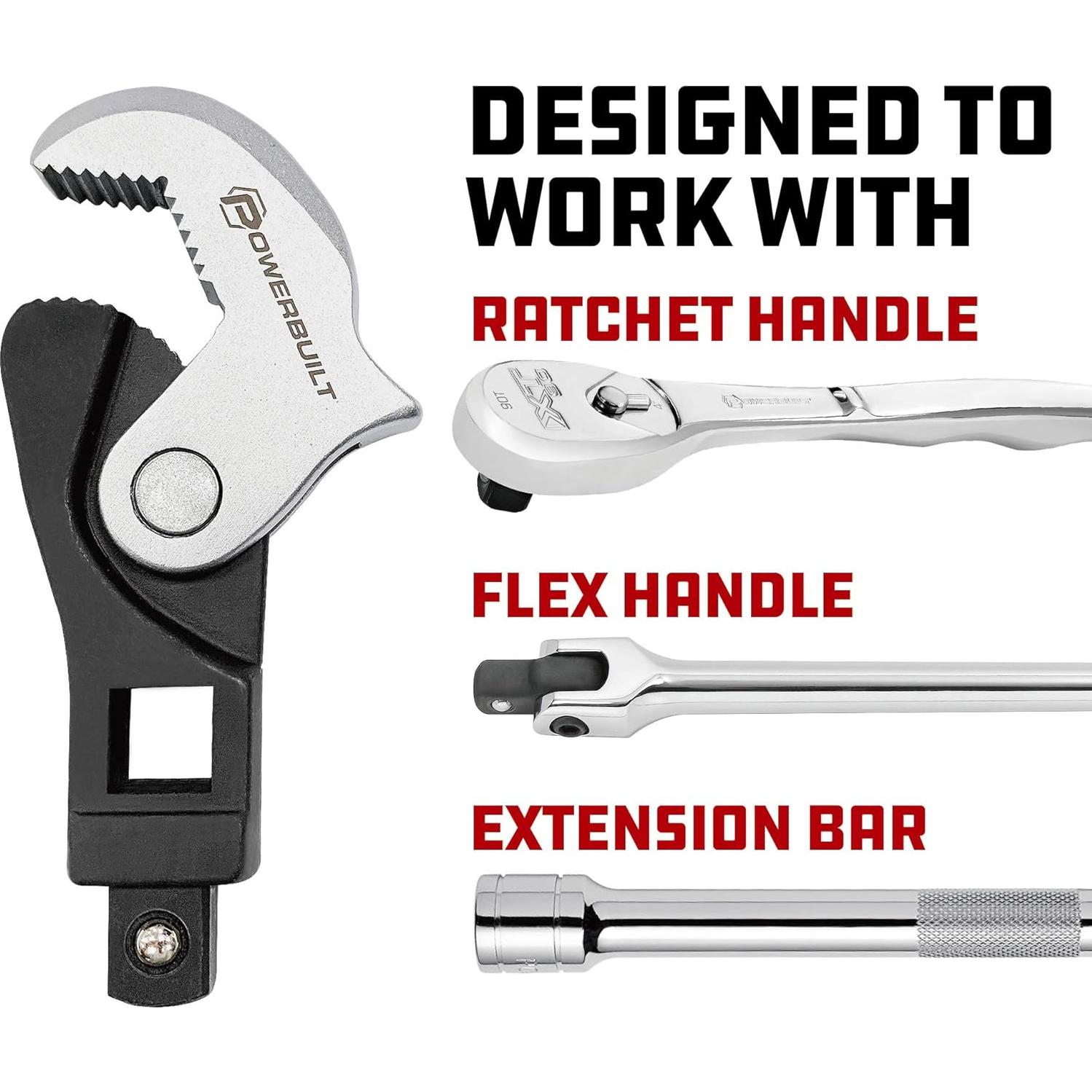 Juego de Llaves de Boca Abierta 2 Piezas Powerbuilt Ajustable