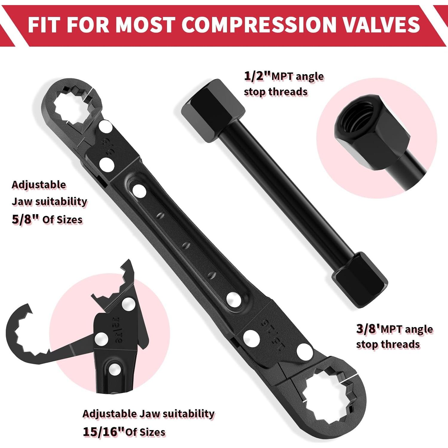 Kit de Llave de Parada en Ángulo LAISGOO - Acero 0.55 kg