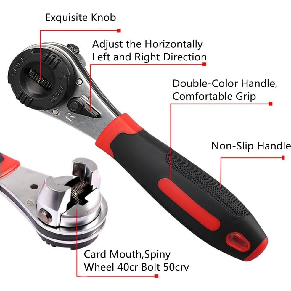 Llave de Carraca Ajustable Szhdxsy 20cm para Tornillos 6-22mm