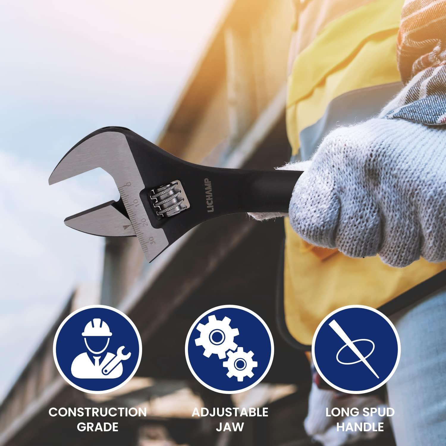 Llave Ajustable Lichamp 40.5 cm Acero Forjado Negro