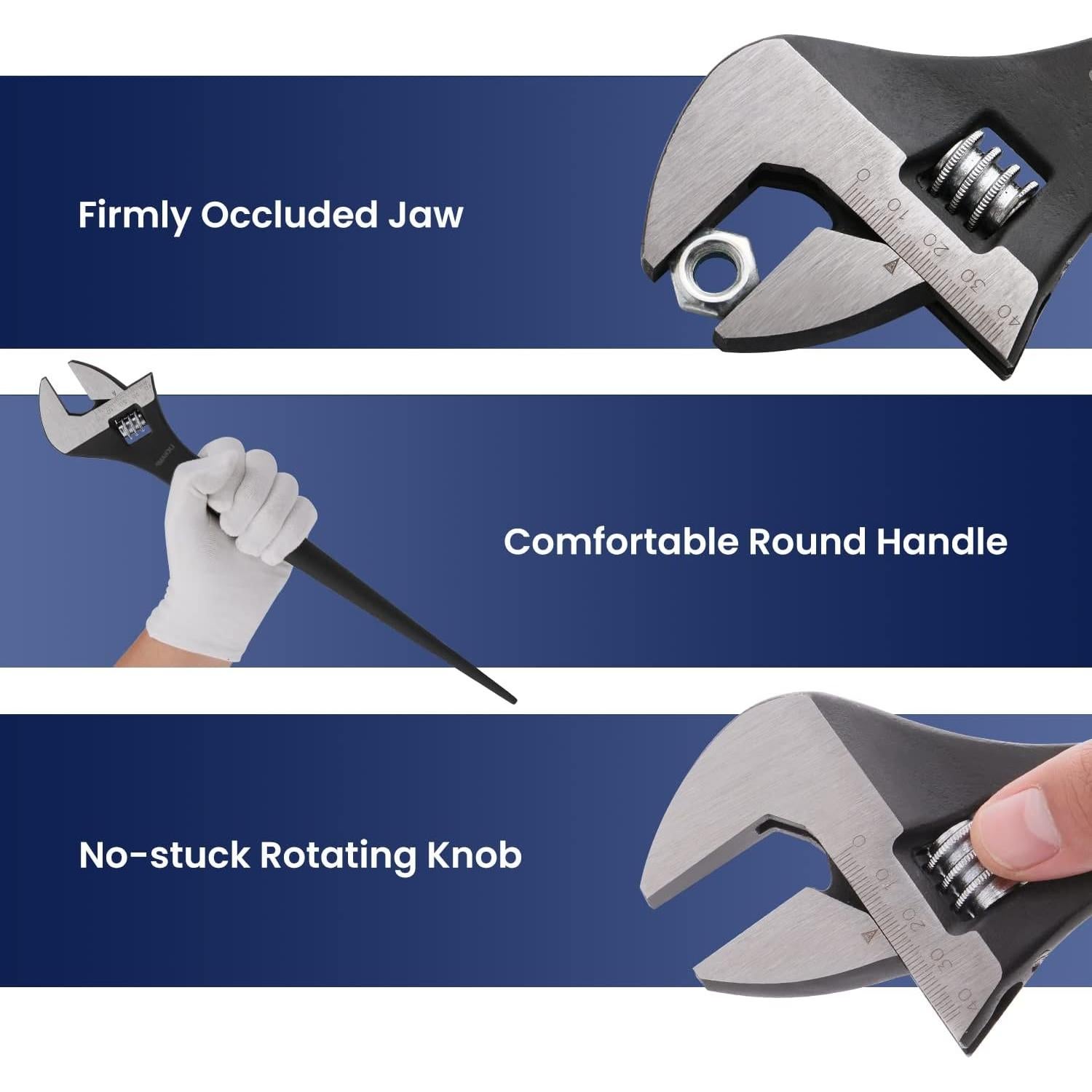 Llave Ajustable Lichamp 40.5 cm Acero Forjado Negro