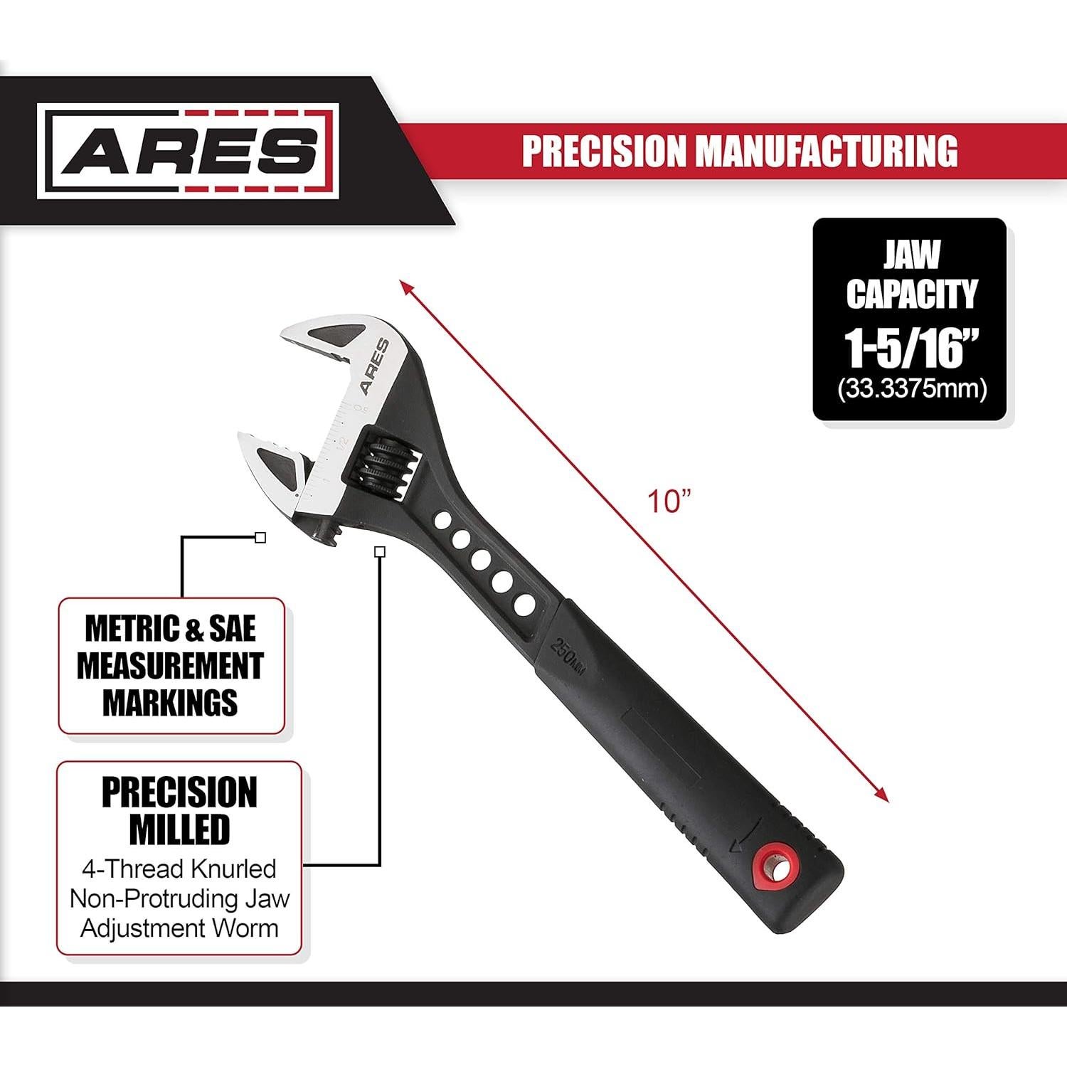Llave Inglesa Ajustable ARES 79003 25.4cm Acero Vanadio TPR