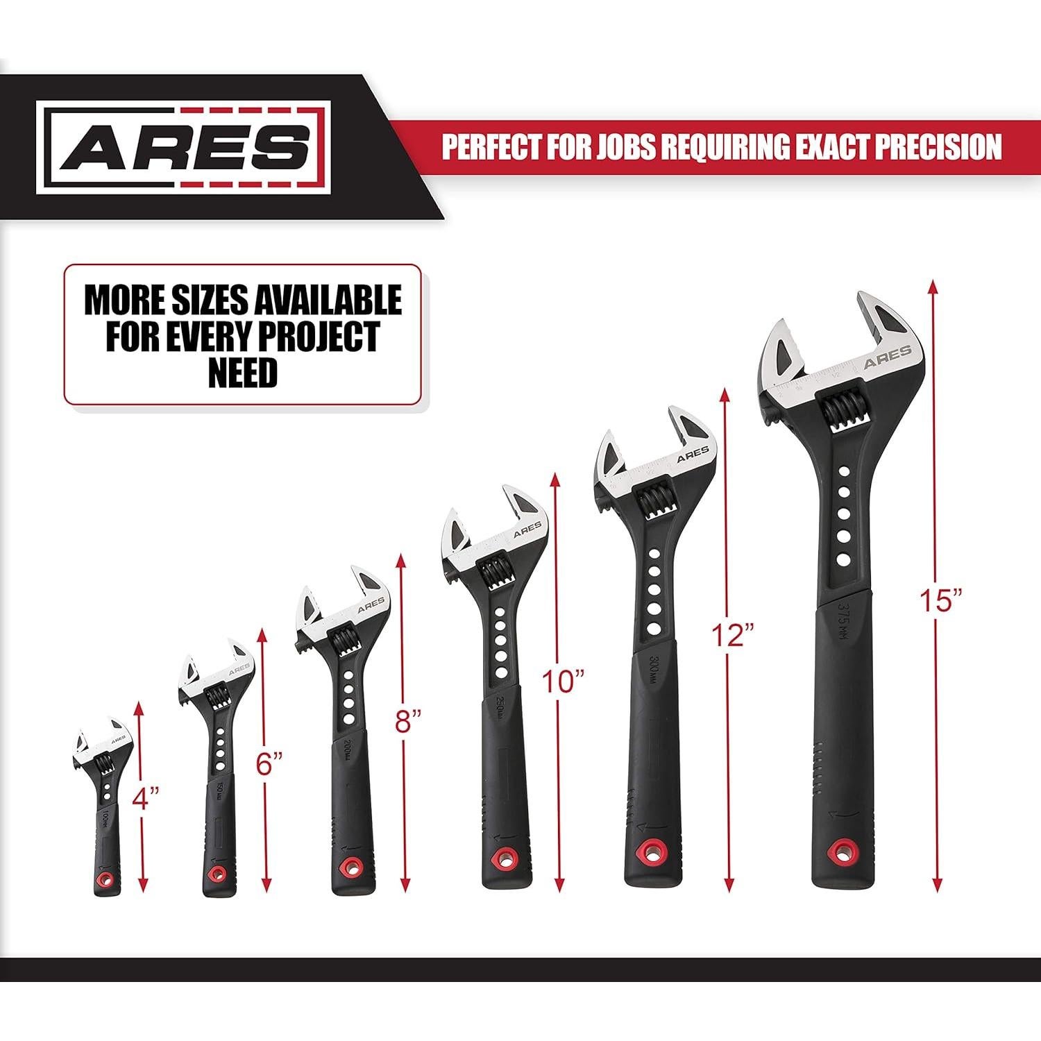 Llave Inglesa Ajustable ARES 79003 25.4cm Acero Vanadio TPR
