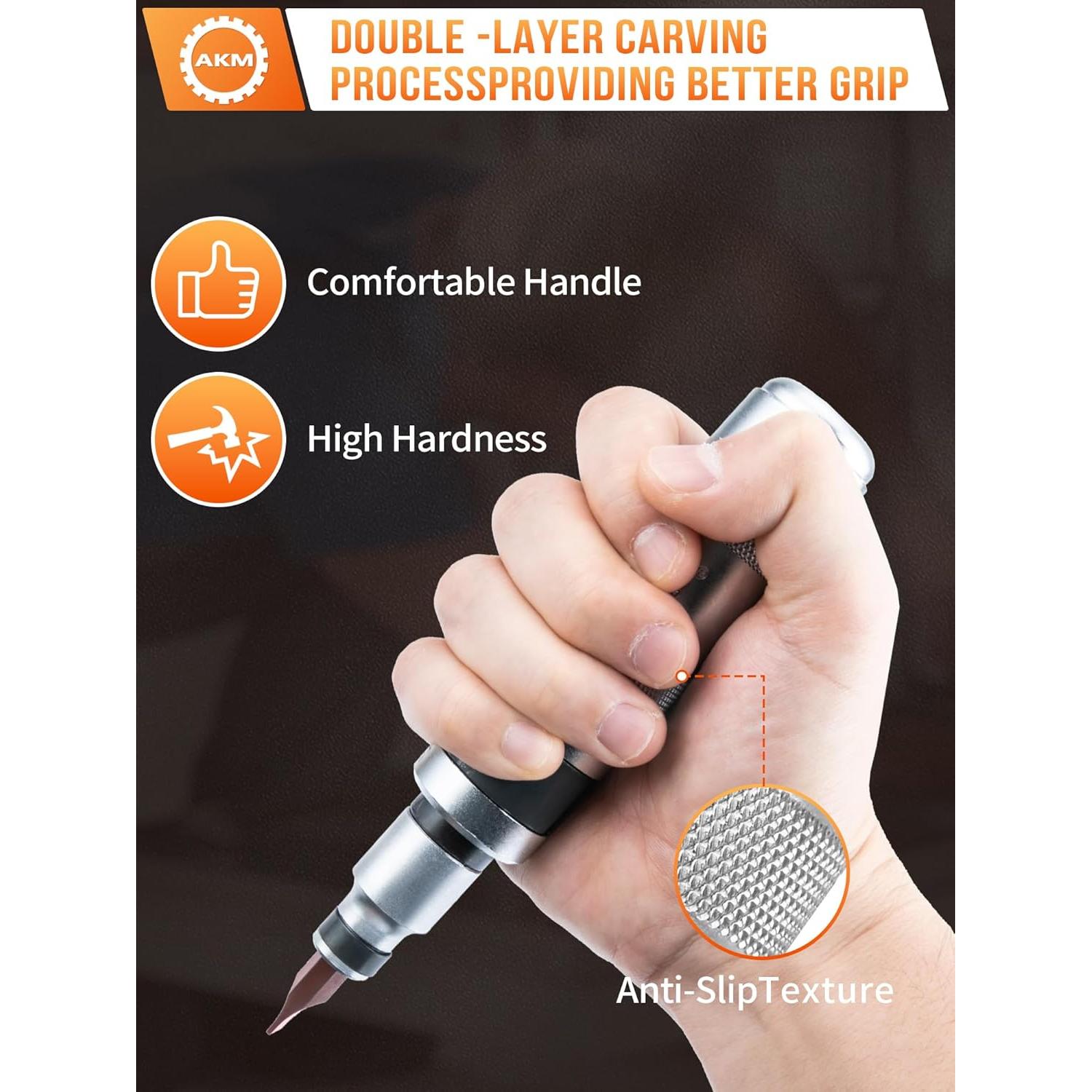 Juego de Destornillador de Impacto Manual AKM 12 PCS Acero S2