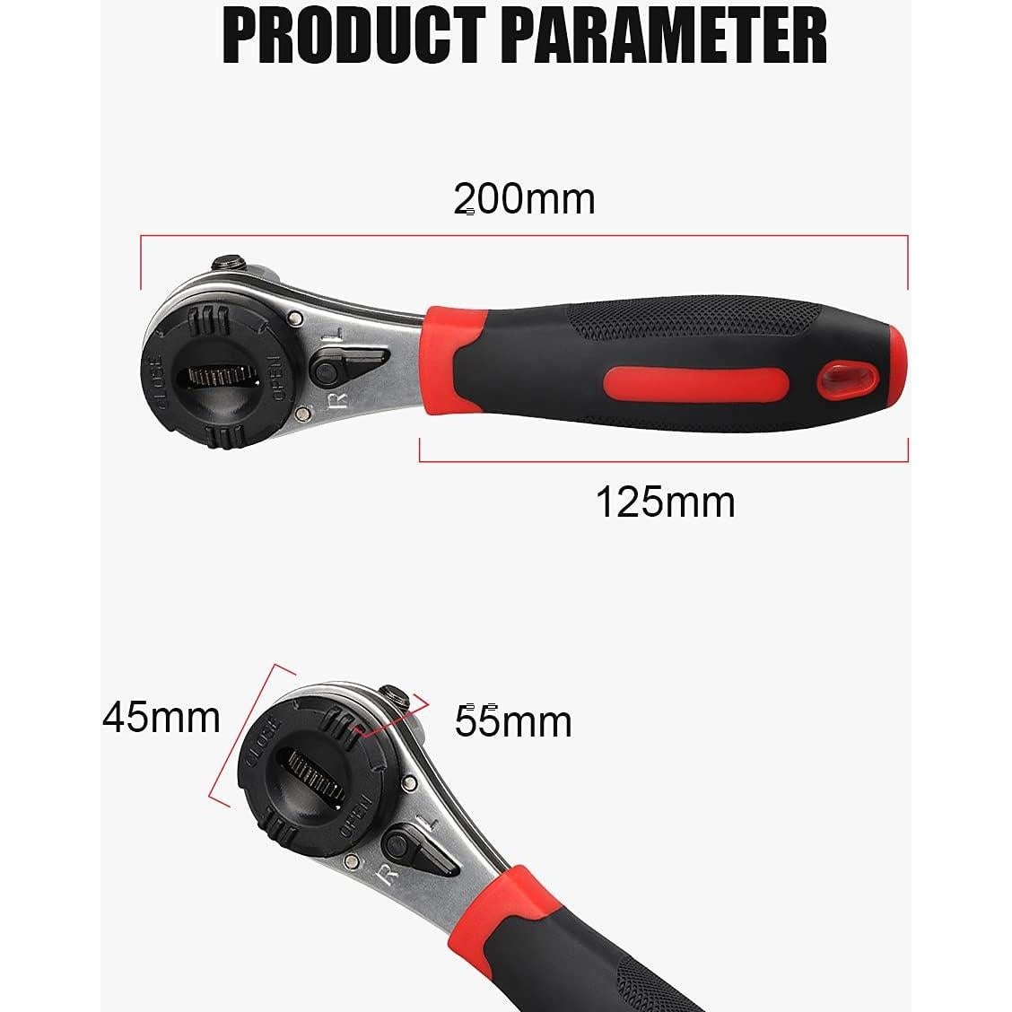 Llave de Carraca Ajustable CMTOOL 20cm para Tornillos 6-22mm