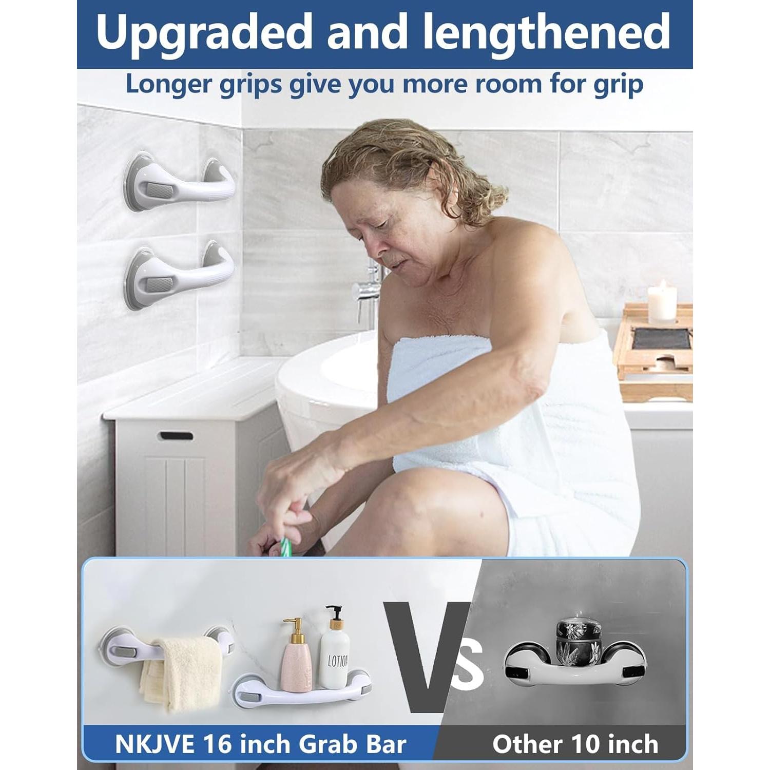 Paquete de 2 barras de agarre NKJVE 40.64 cm para baño