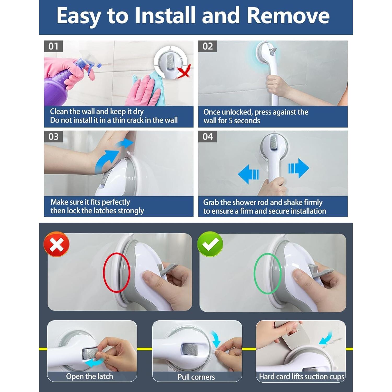 Paquete de 2 barras de agarre NKJVE 40.64 cm para baño