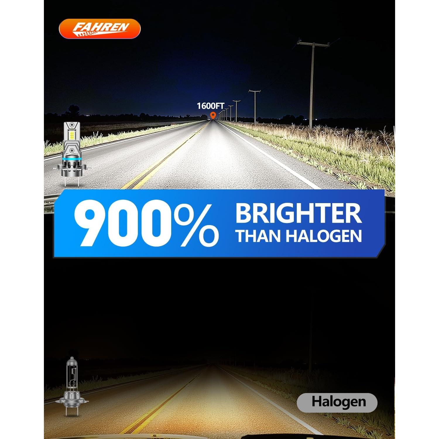 Bombillas H7 FAHREN 120W 40000LM 6500K Luz Niebla - Paquete de 2