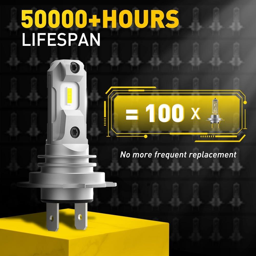 Bombillas LED H7 AUXITO 6500K 2 Piezas, Instalación Fácil