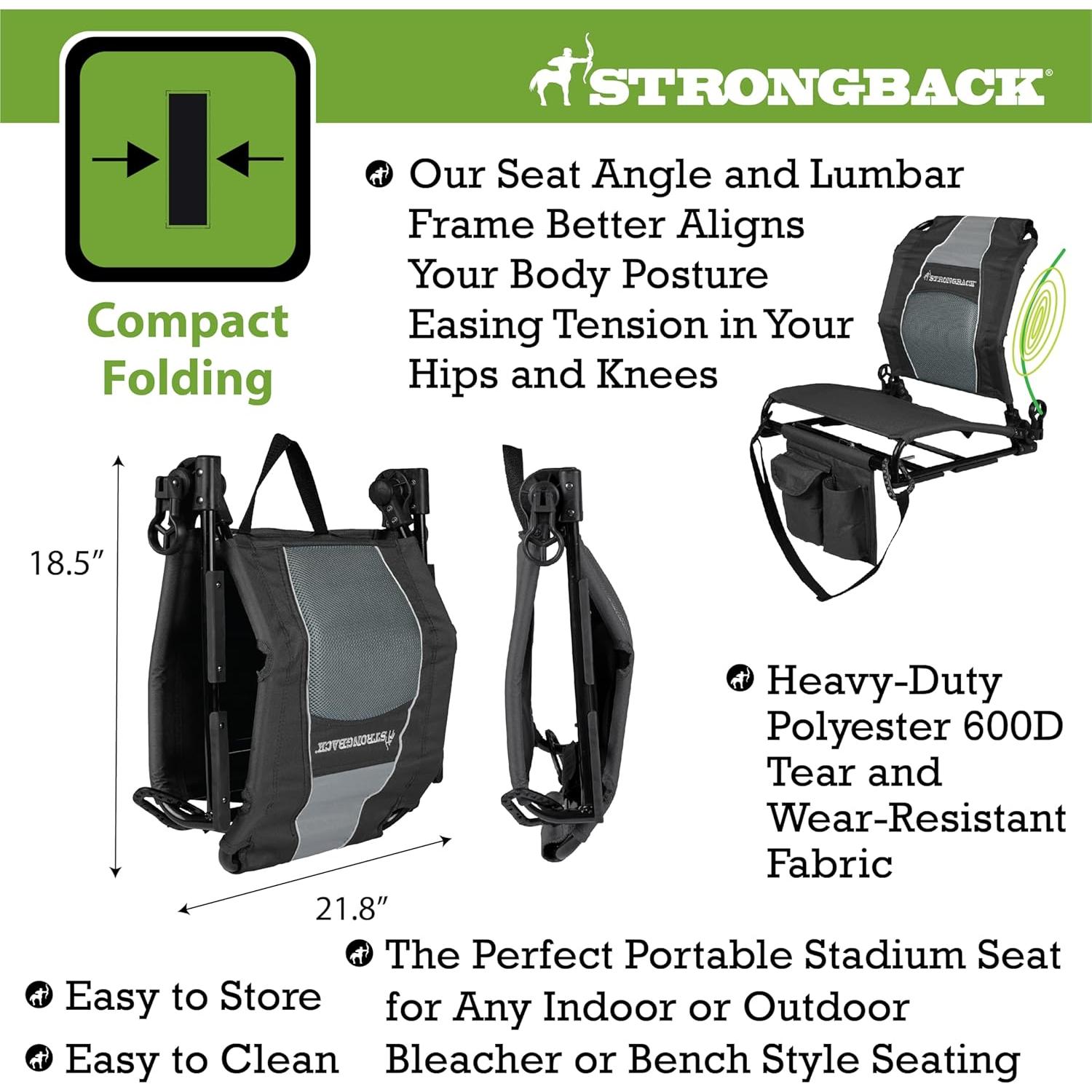 Asiento de Estadio STRONGBACK 410SC-BKGR con Soporte Lumbar