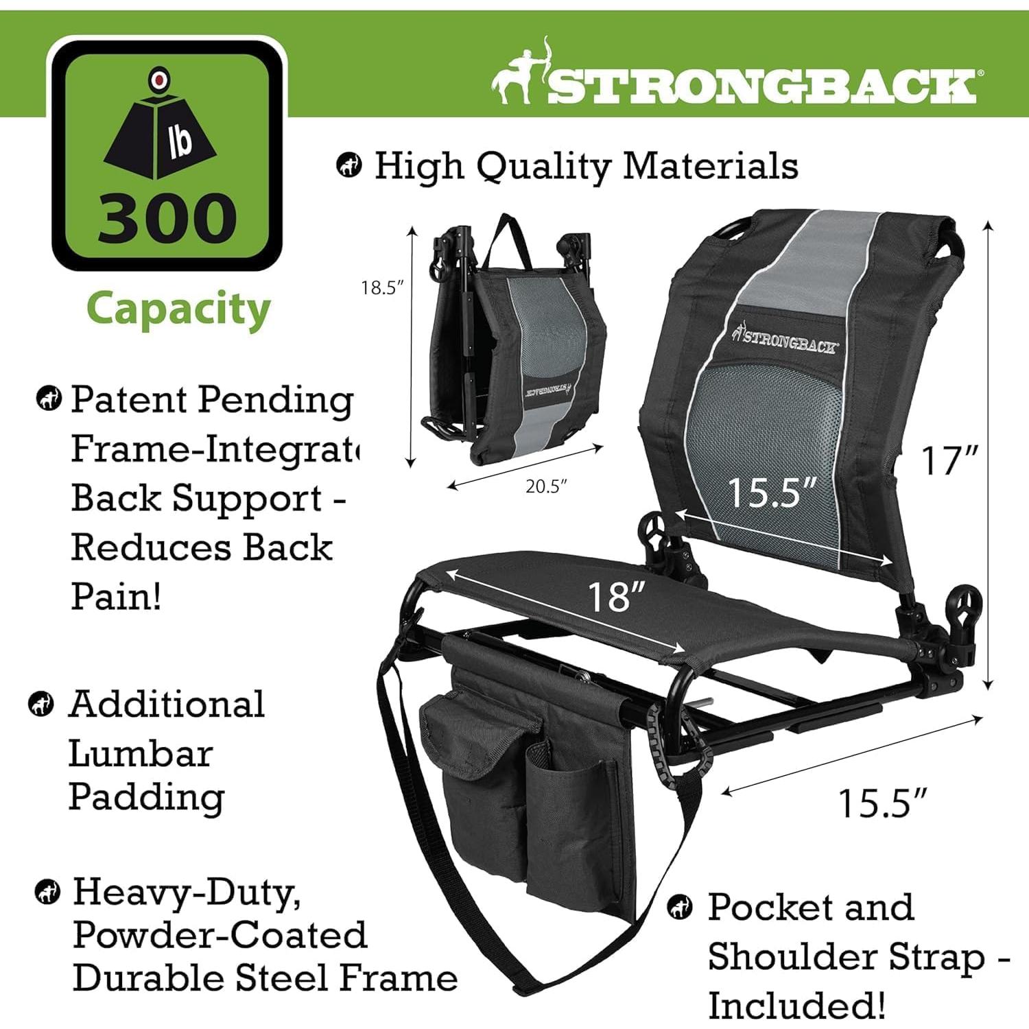 Asiento de Estadio STRONGBACK 410SC-BKGR con Soporte Lumbar