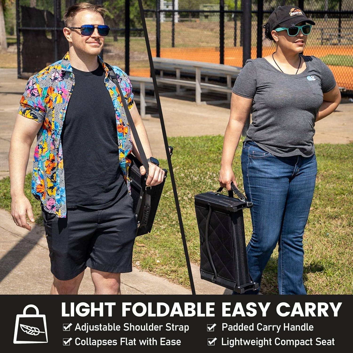 Asiento de Estadio Sheenive Plegable con Respaldo y Cojín 43.4x34.3cm