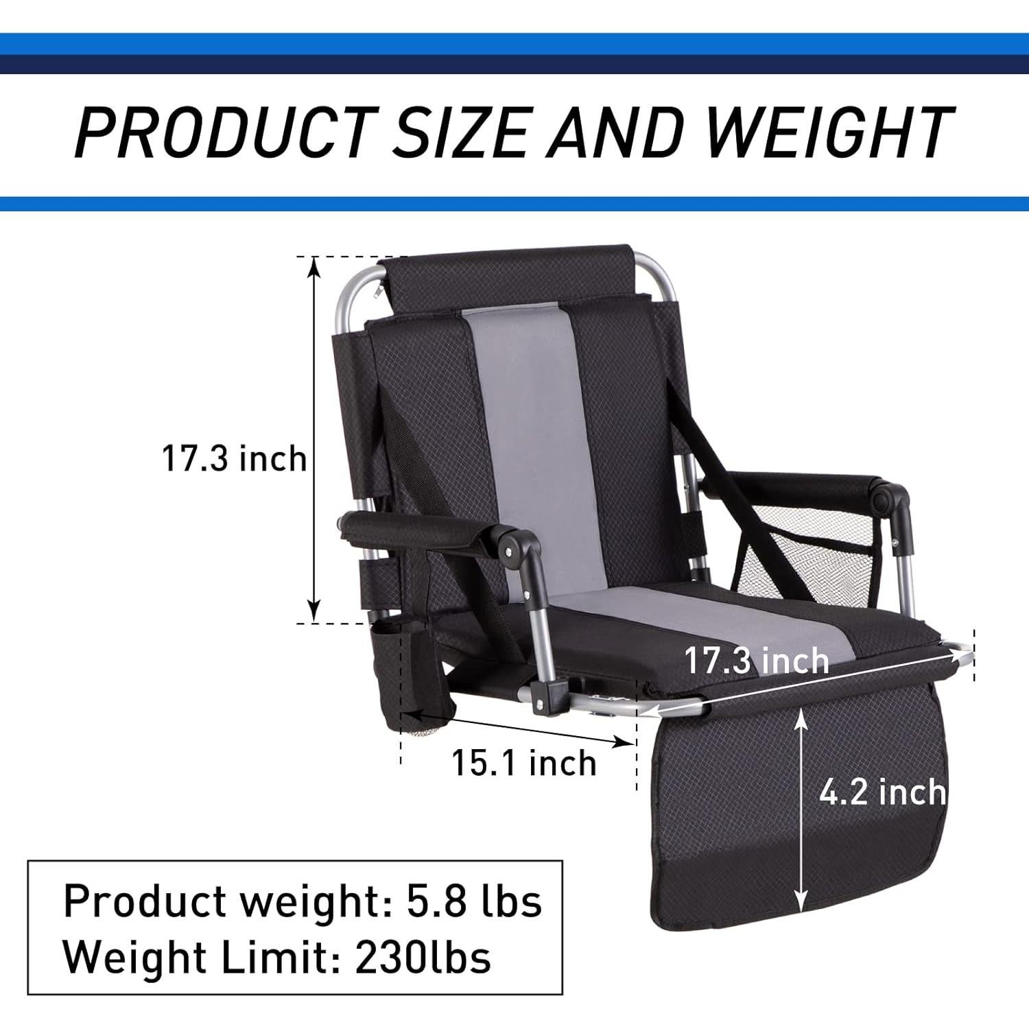 Asiento de Estadio Plegable GREEN PARTY con Reposabrazos y Portavasos