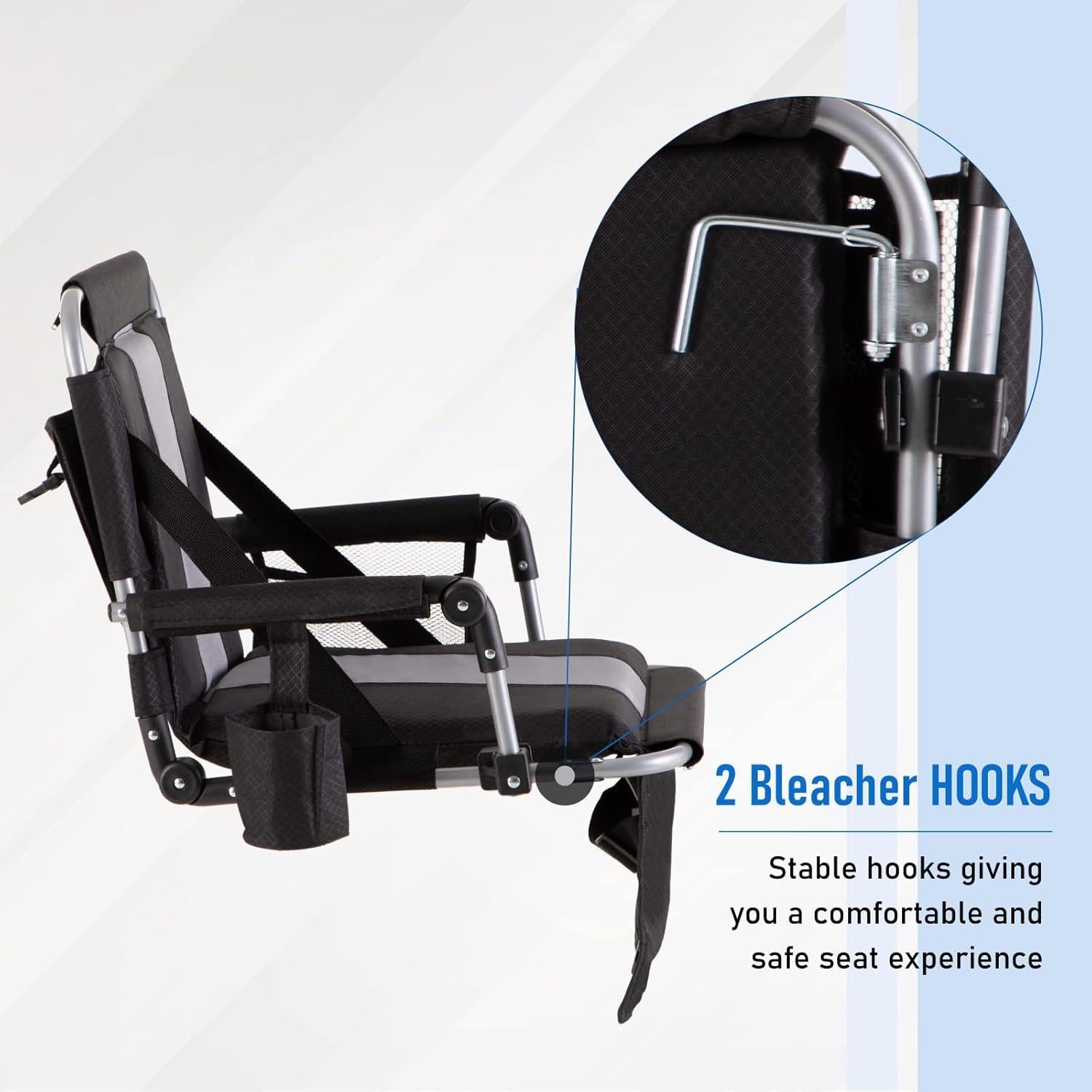 Asiento de Estadio Plegable GREEN PARTY con Reposabrazos y Portavasos