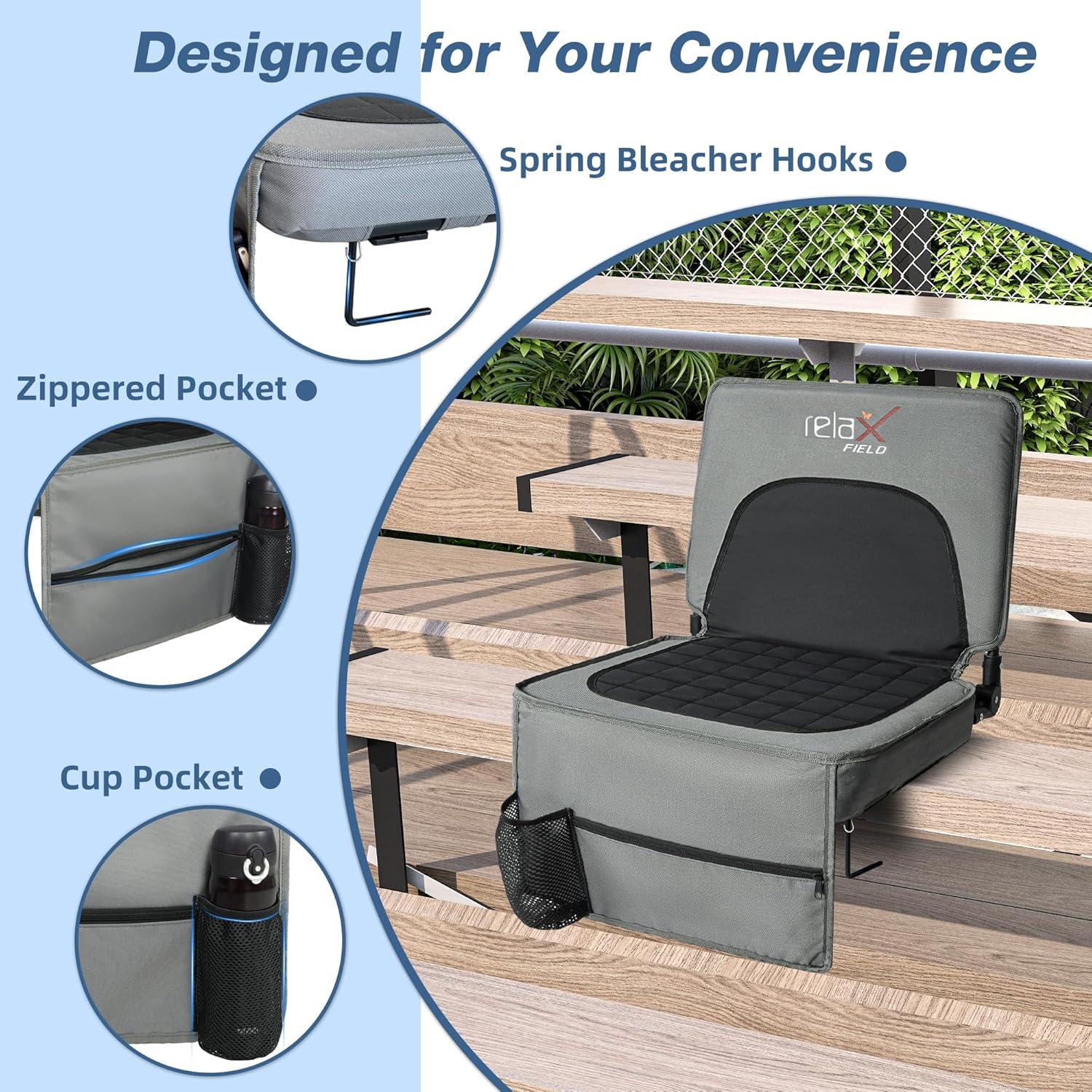 Silla de Estadio Plegable RELAX FIELD con Soporte y Cojín
