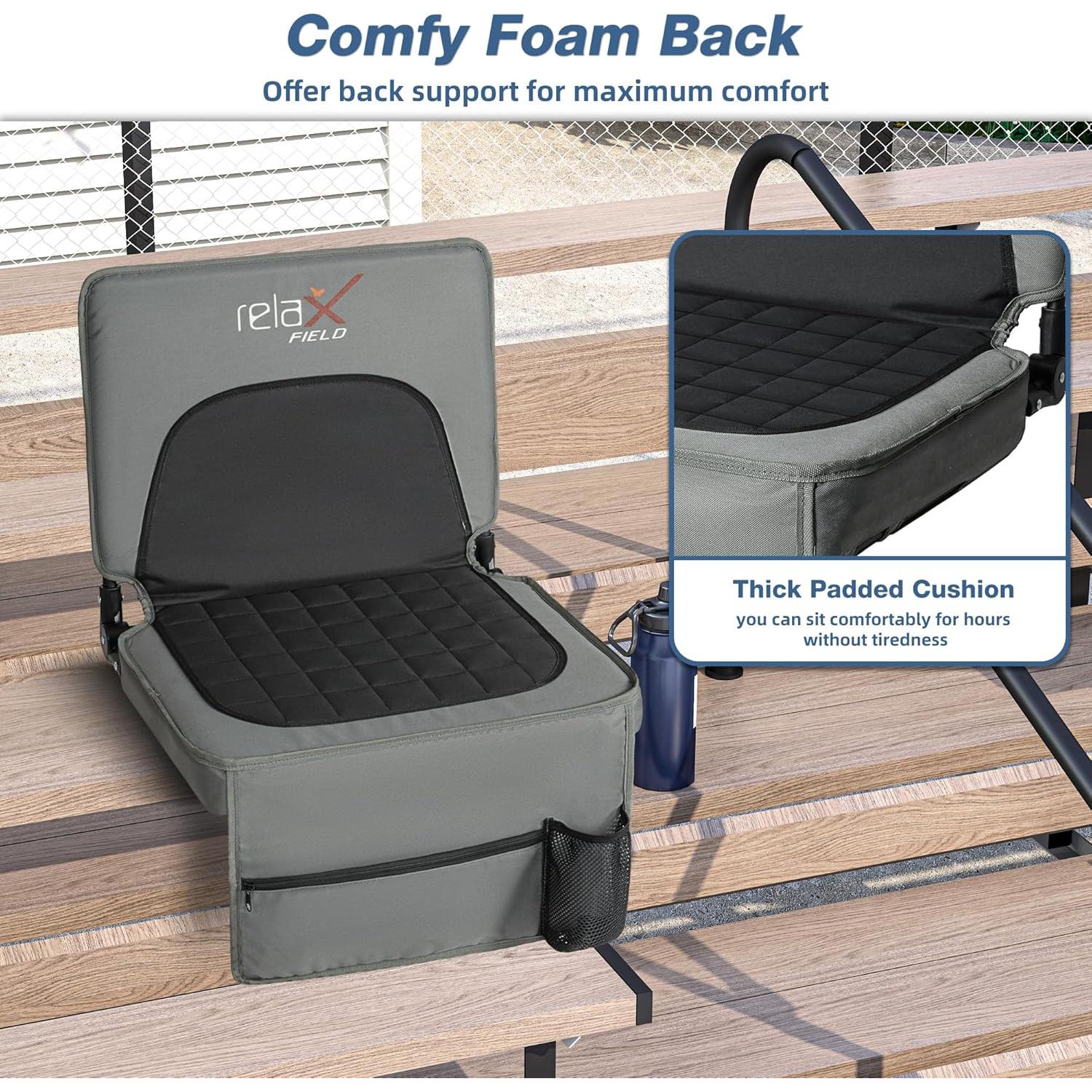 Silla de Estadio Plegable RELAX FIELD con Soporte y Cojín