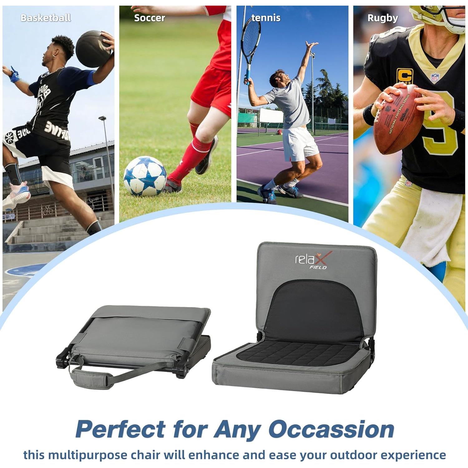 Silla de Estadio Plegable RELAX FIELD con Soporte y Cojín