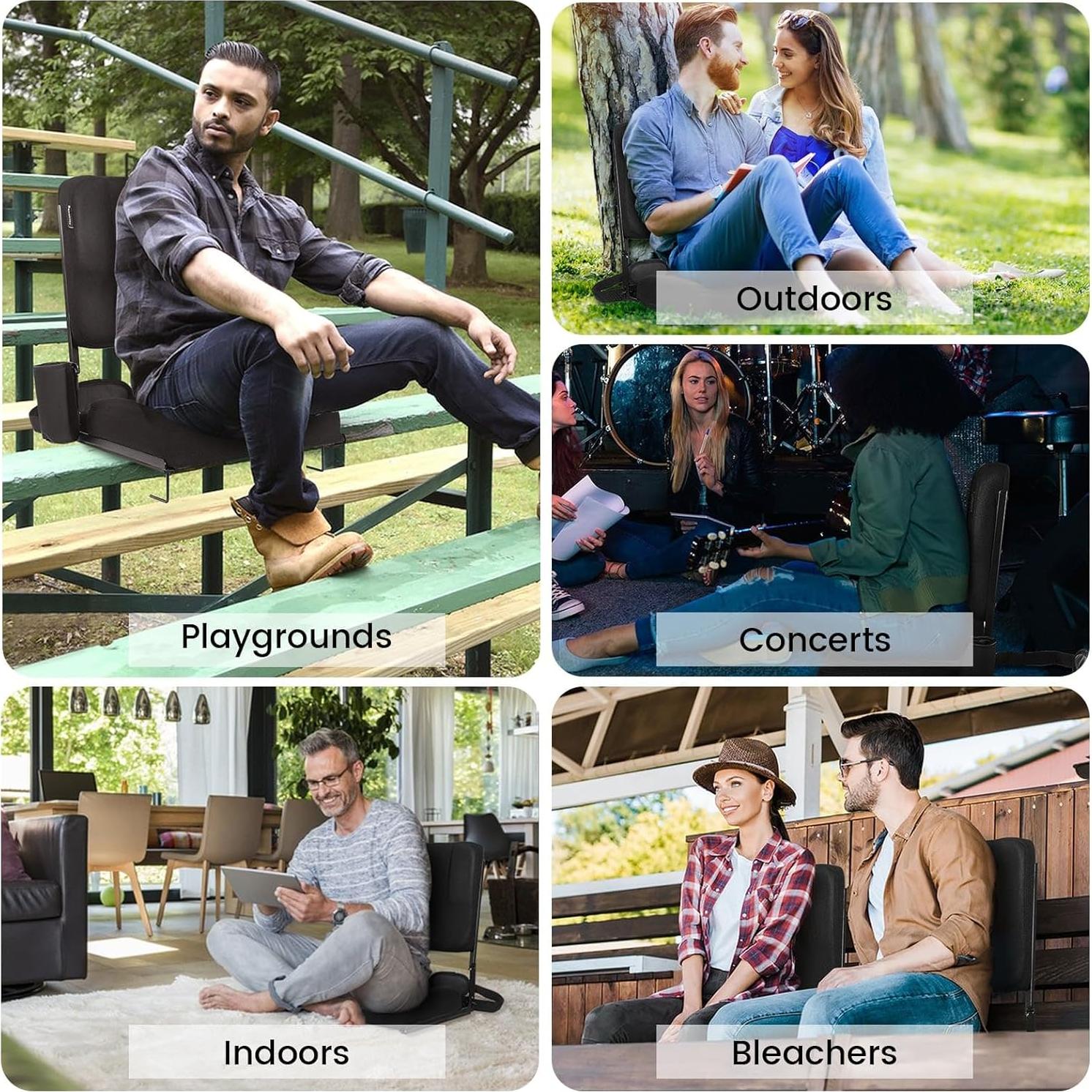 Asiento de Estadio Plegable Behairity con Respaldo y Cojín