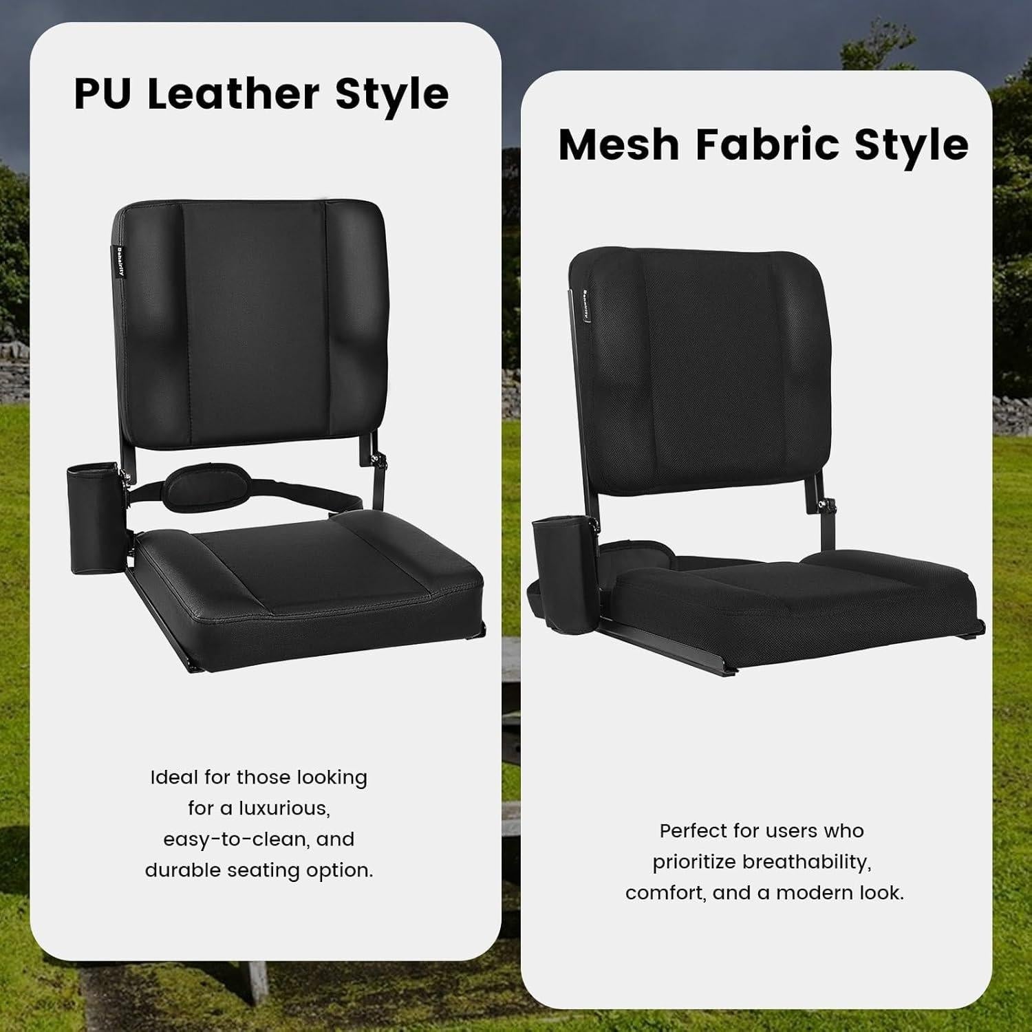 Asiento de Estadio Plegable Behairity con Respaldo y Cojín