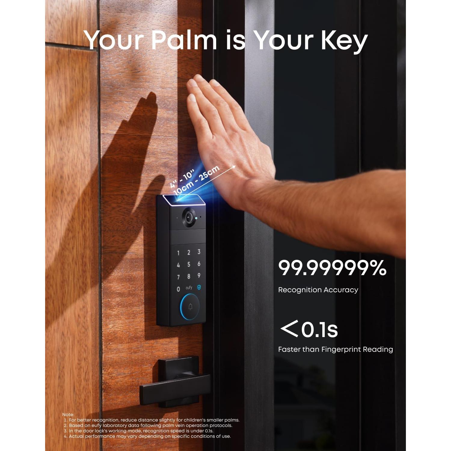 Cerradura Inteligente eufy FamiLock S3 con Video y Vena de Palma