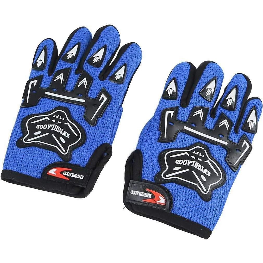 Casco SLMOTO para Niños Mediano Calavera Azul + Gafas + Guantes