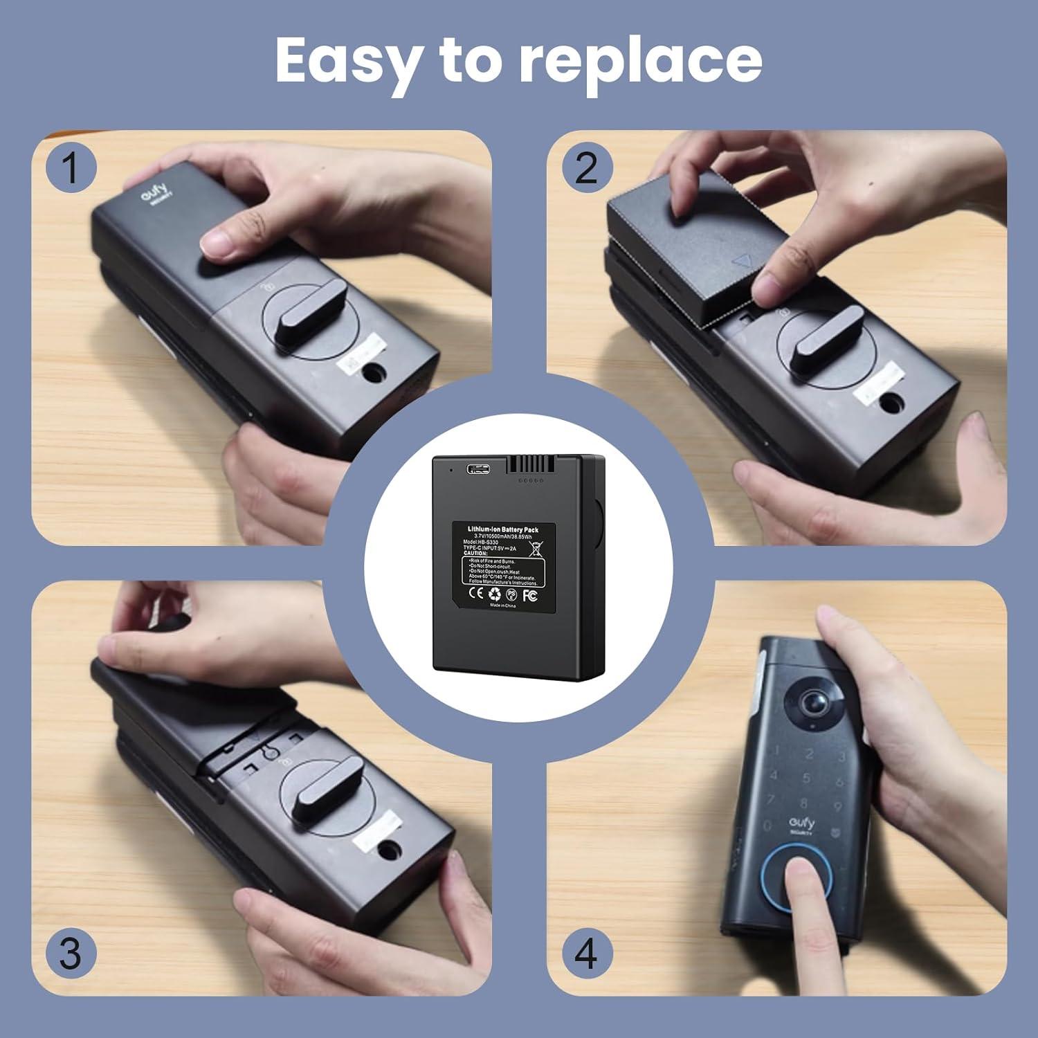 Batería Recargable 10500mAh para Cerradura eufy S330 S230