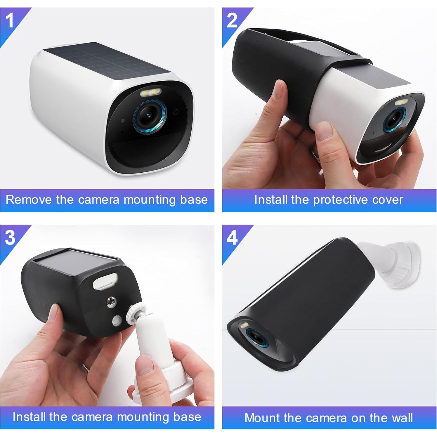 for EufyCam 3 Case Cover Waterproof & Dustproof Silicone Protective Camera Skin for Eufy Security S330 EufyCam 3 (2-Pack)