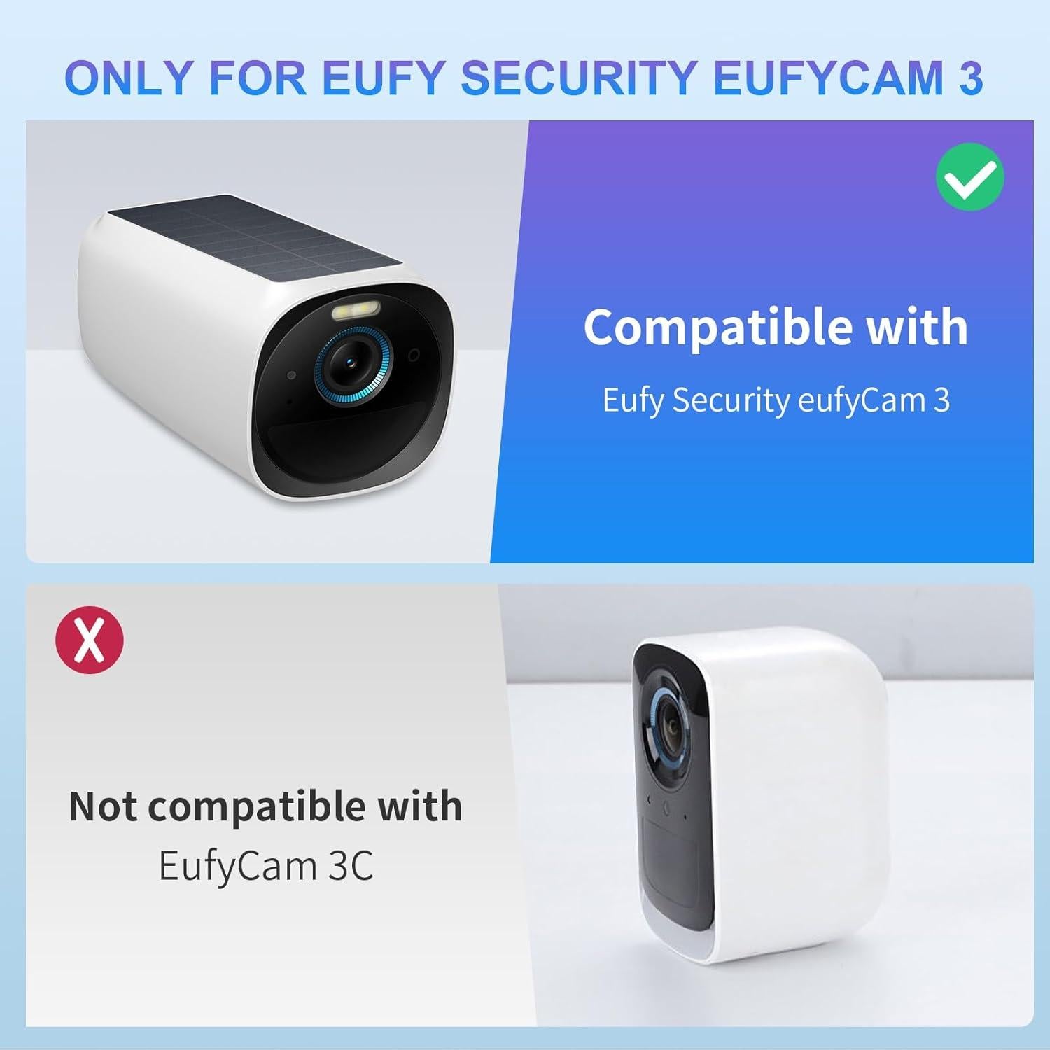 for EufyCam 3 Case Cover Waterproof & Dustproof Silicone Protective Camera Skin for Eufy Security S330 EufyCam 3 (2-Pack)