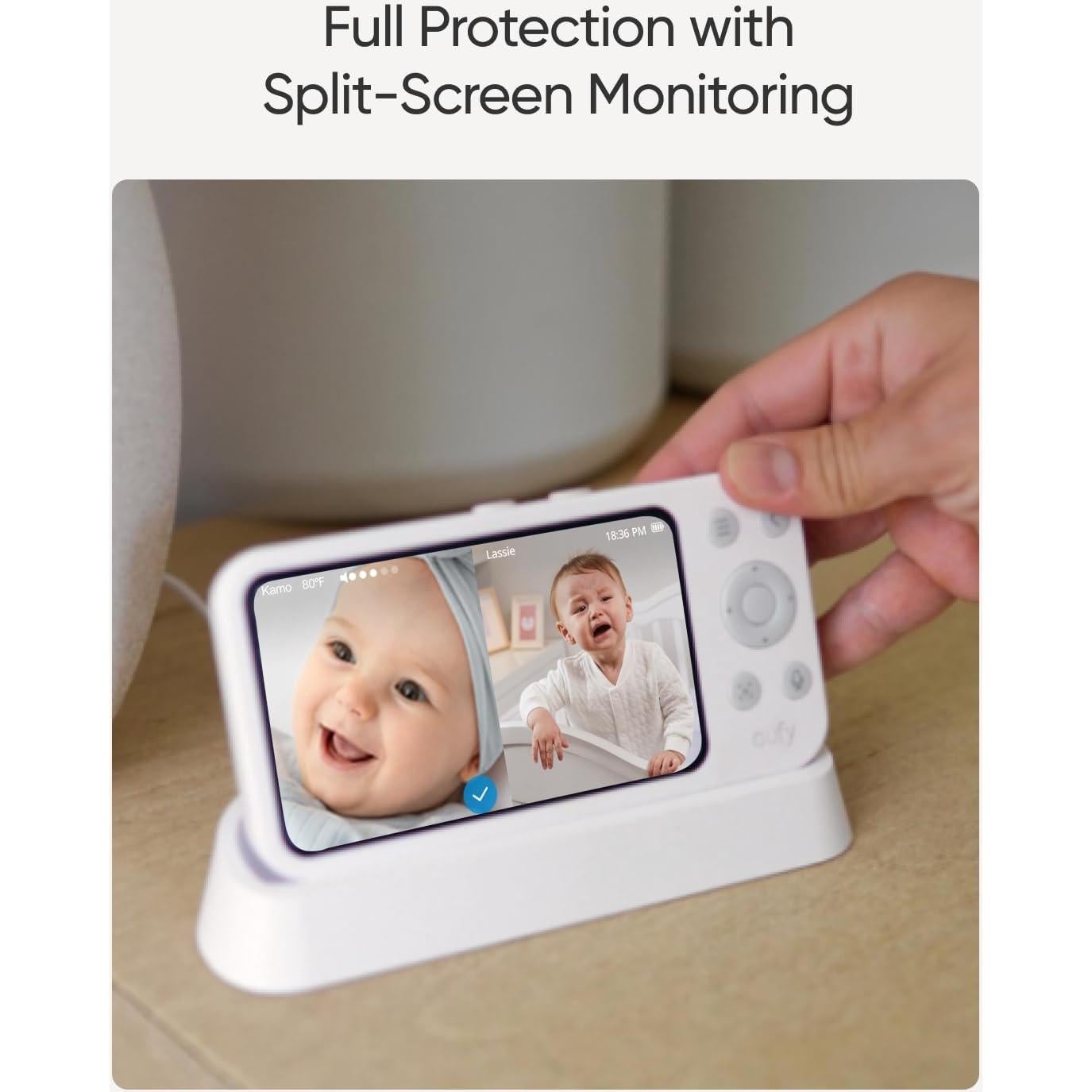 Cámara eufy E21 para Bebés 4K UHD, Panorámica 330°, Batería 5000mAh