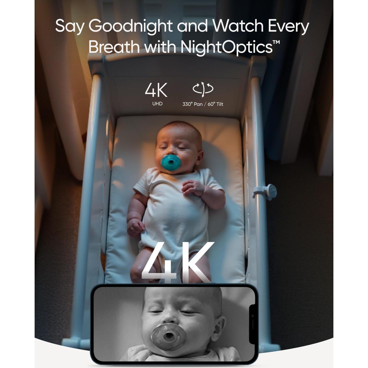 Cámara eufy E21 para Bebés 4K UHD, Panorámica 330°, Batería 5000mAh