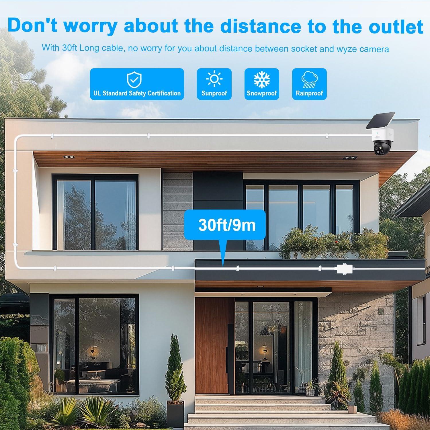 Adaptador de corriente Uogw 9m para cámaras eufy con carga tipo C