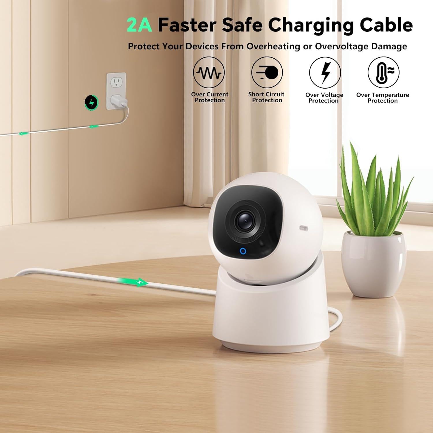 Cable de Alimentación 7.62m Goldtime para eufy SoloCam y eufyCam