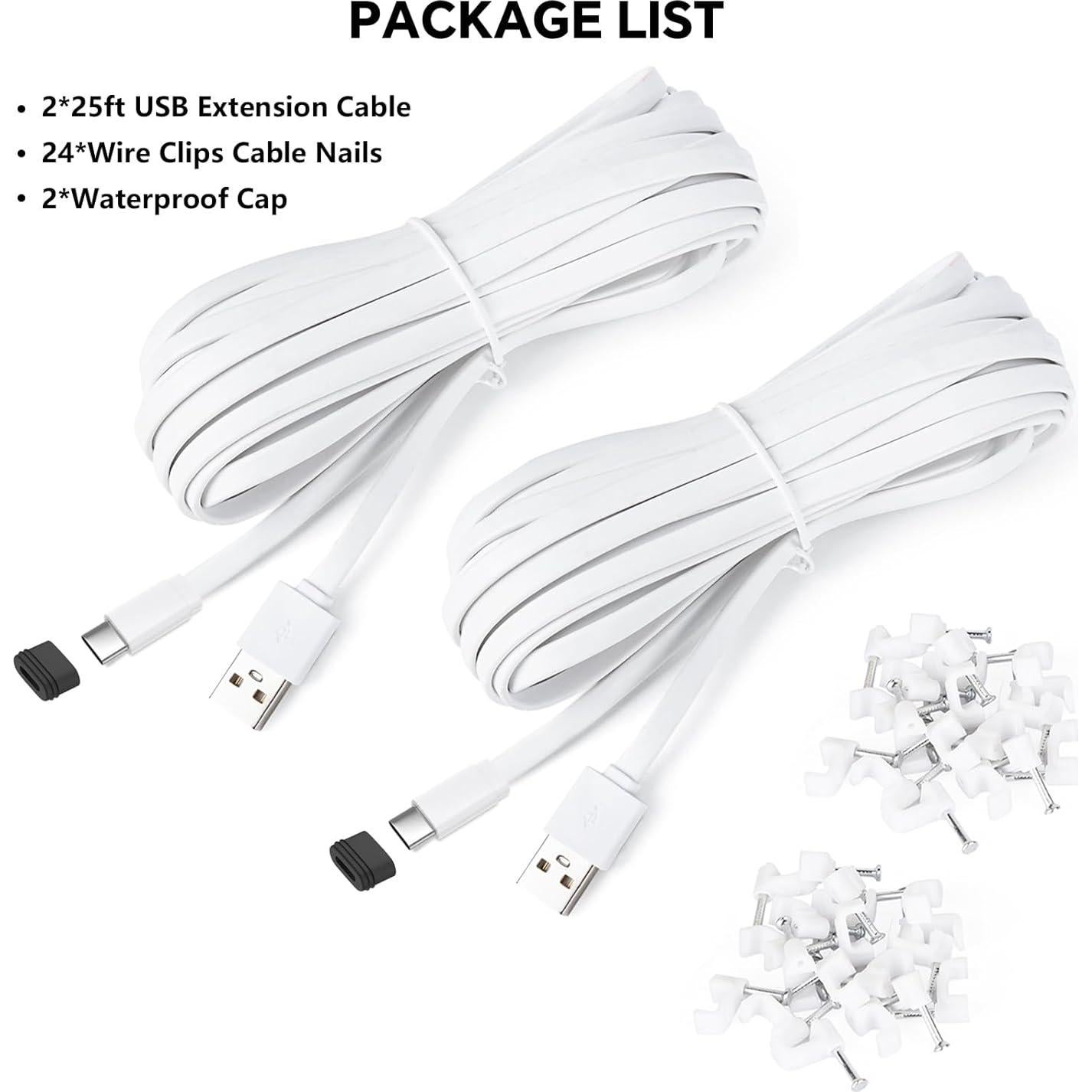 Cable de Alimentación 7.62m Goldtime para eufy SoloCam y eufyCam